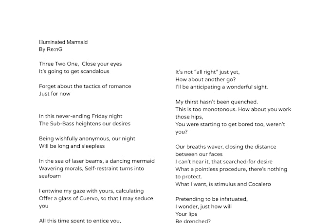 lyrical translation and or translyrics